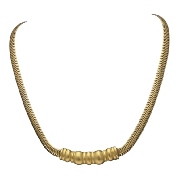 Jewelry - Vintage Monet Gold Tone Snake Chain Necklace Signed